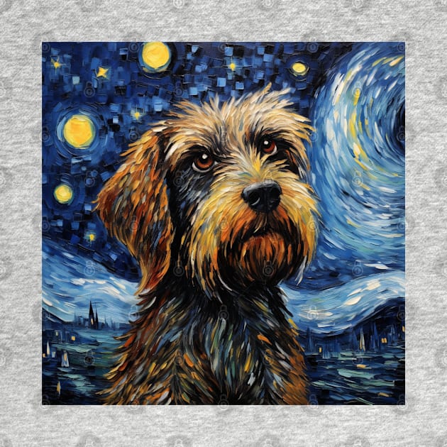 Wirehaired Pointing Griffon painted by Vincent Van Gogh by NatashaCuteShop